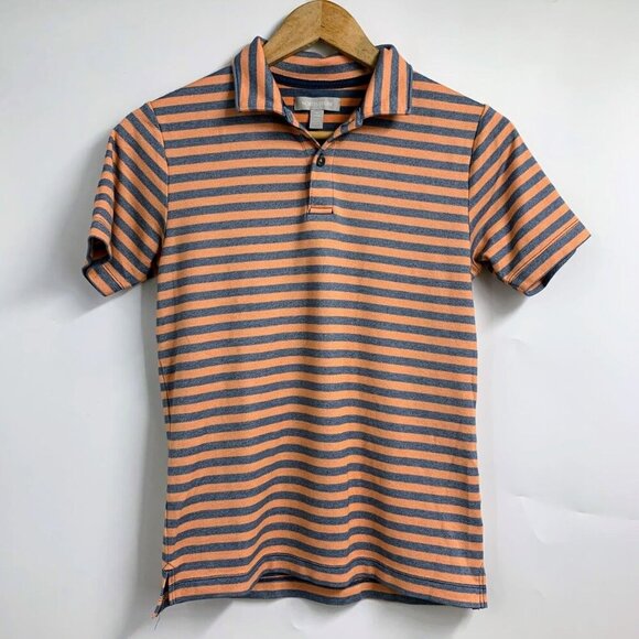 Nordstrom Boys Cotton Striped Button Stretch Short Sleeve Polo Shirt Size XL - Picture 1 of 13